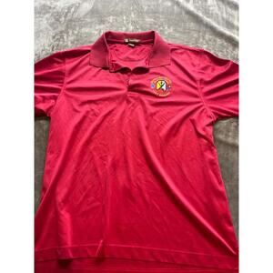 FORT BENNING Maneuver Center GEORGIA Red EMBROIDERED POLO SHIRT‎ Large